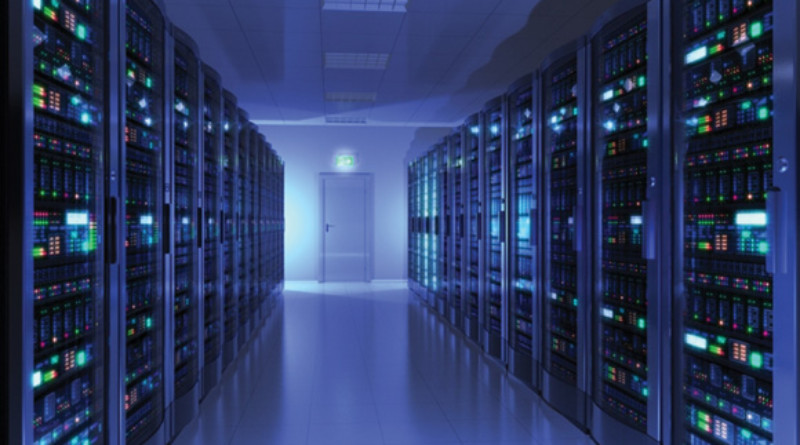 Blue Data Center Room
