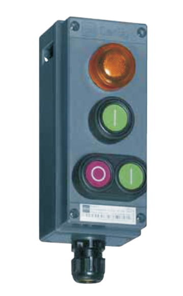 Lampa de semnalizare cu LED, instalata într-o cutie de comanda